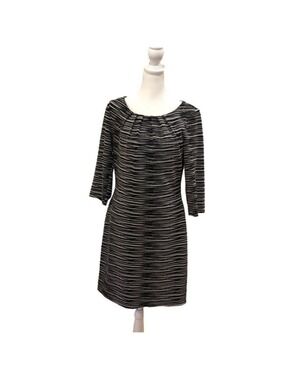Trina Turk business casual 3/4 length sleeve dress in gray and black. Size 8.